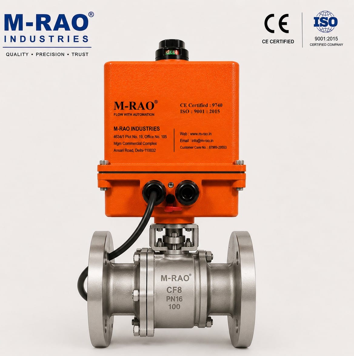 Motorized ball valve Flange End