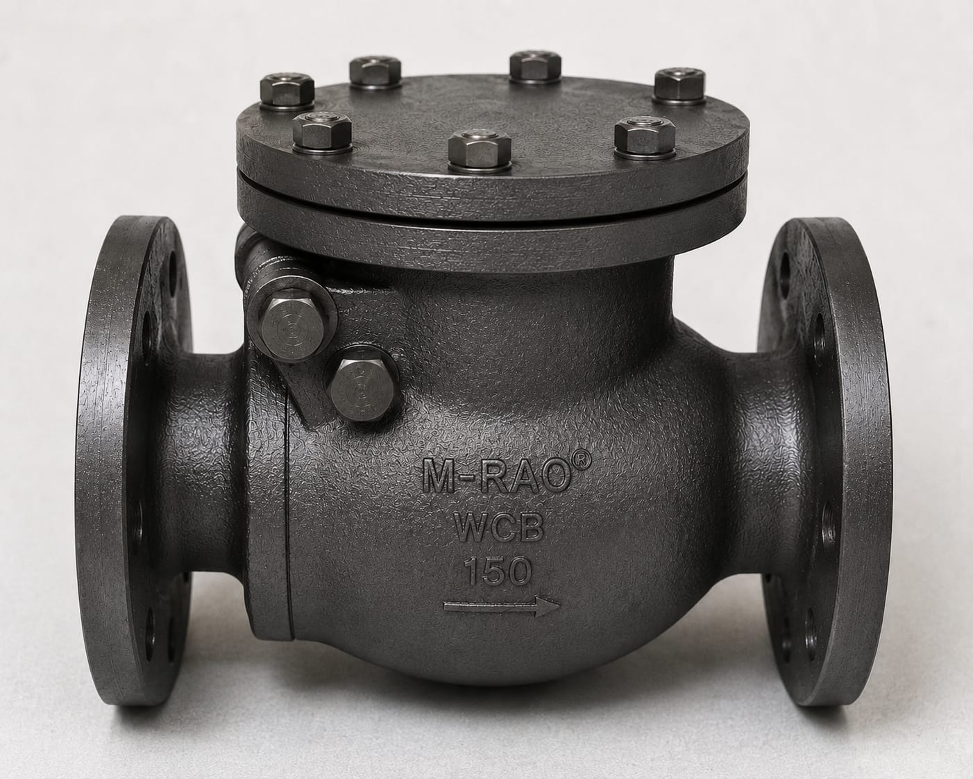 Swing type check valve flange end